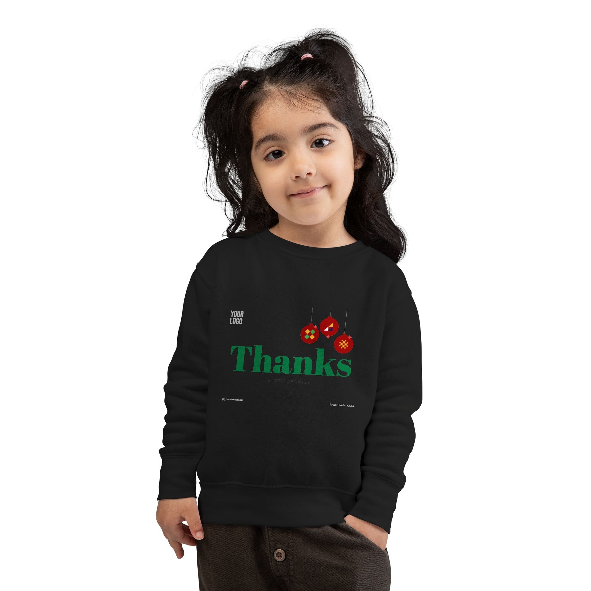 Toddler Sweatshirt with Cute Cat Bread Design