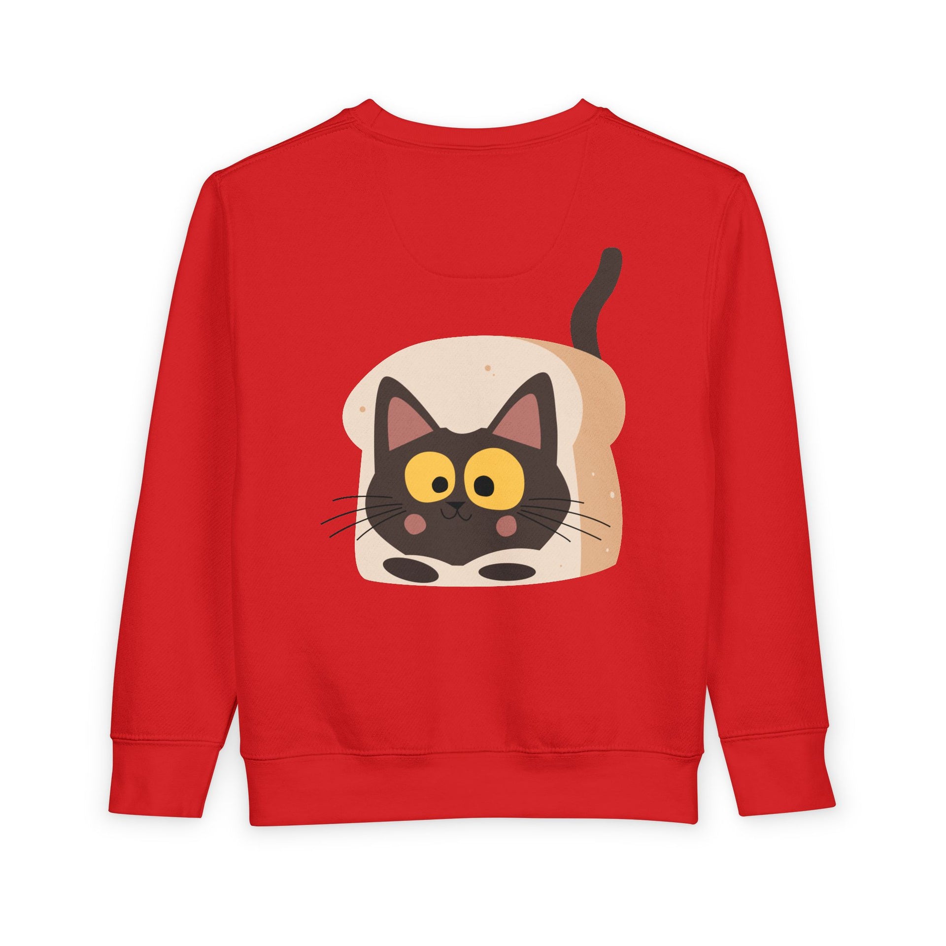 Toddler Sweatshirt with Cute Cat Bread Design