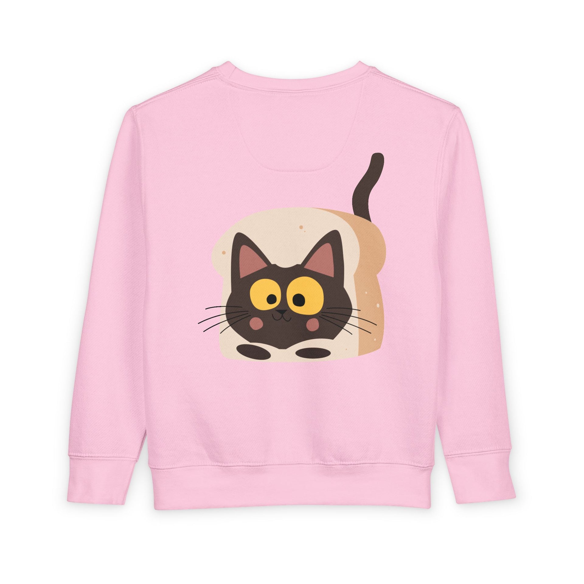Toddler Sweatshirt with Cute Cat Bread Design