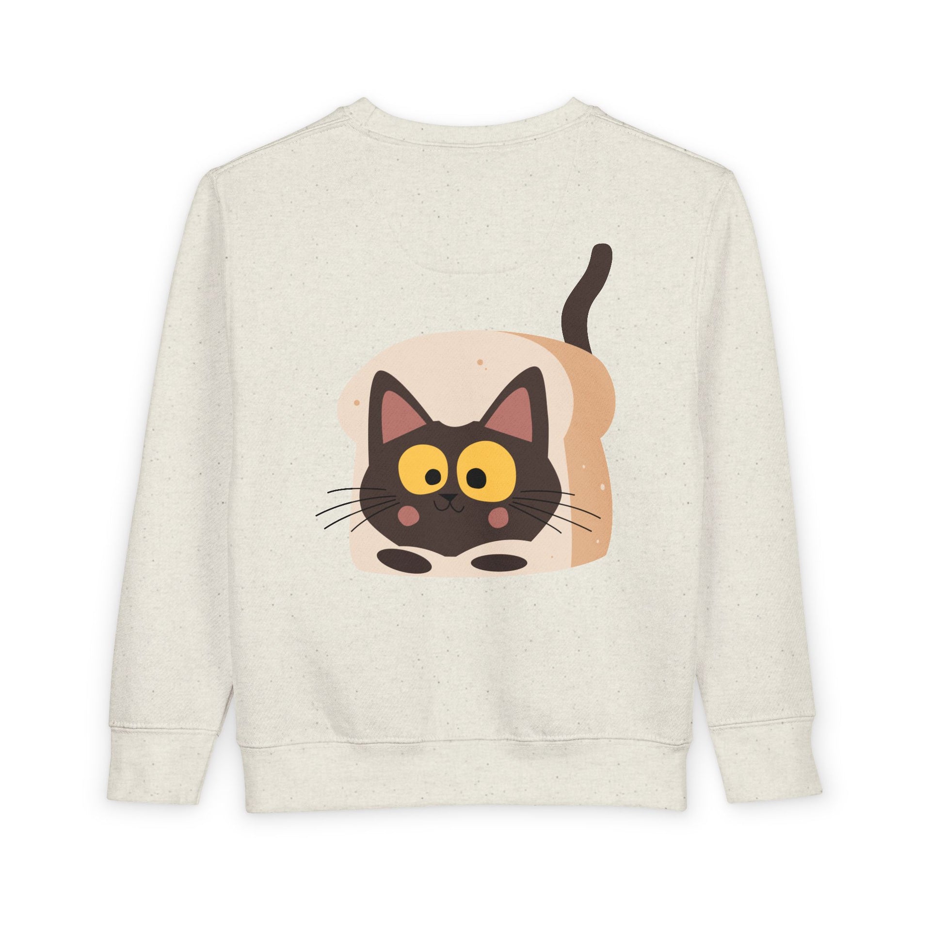 Toddler Sweatshirt with Cute Cat Bread Design
