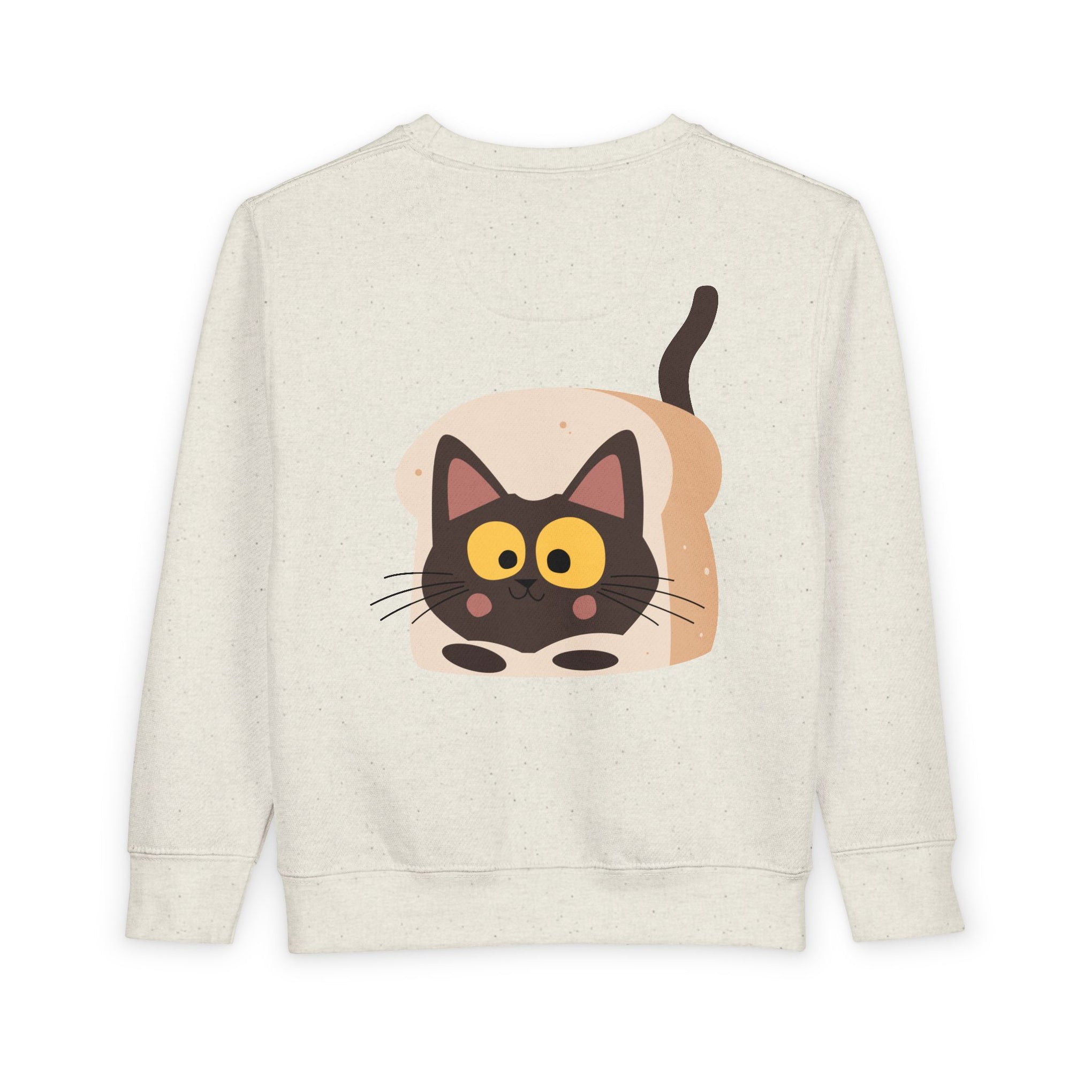 Toddler Sweatshirt with Cute Cat Bread Design