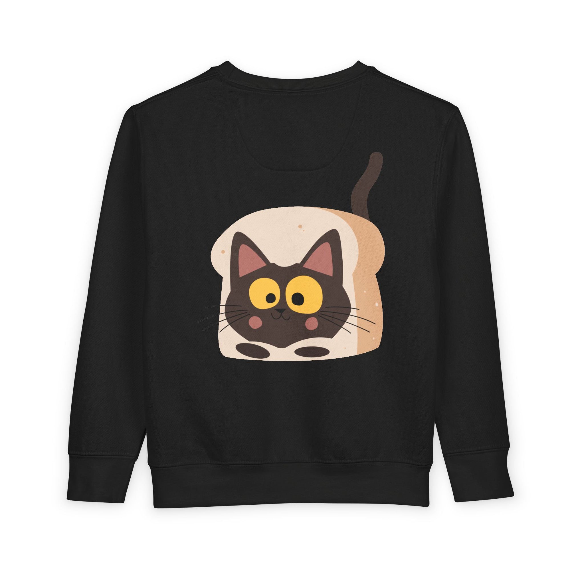 Toddler Sweatshirt with Cute Cat Bread Design