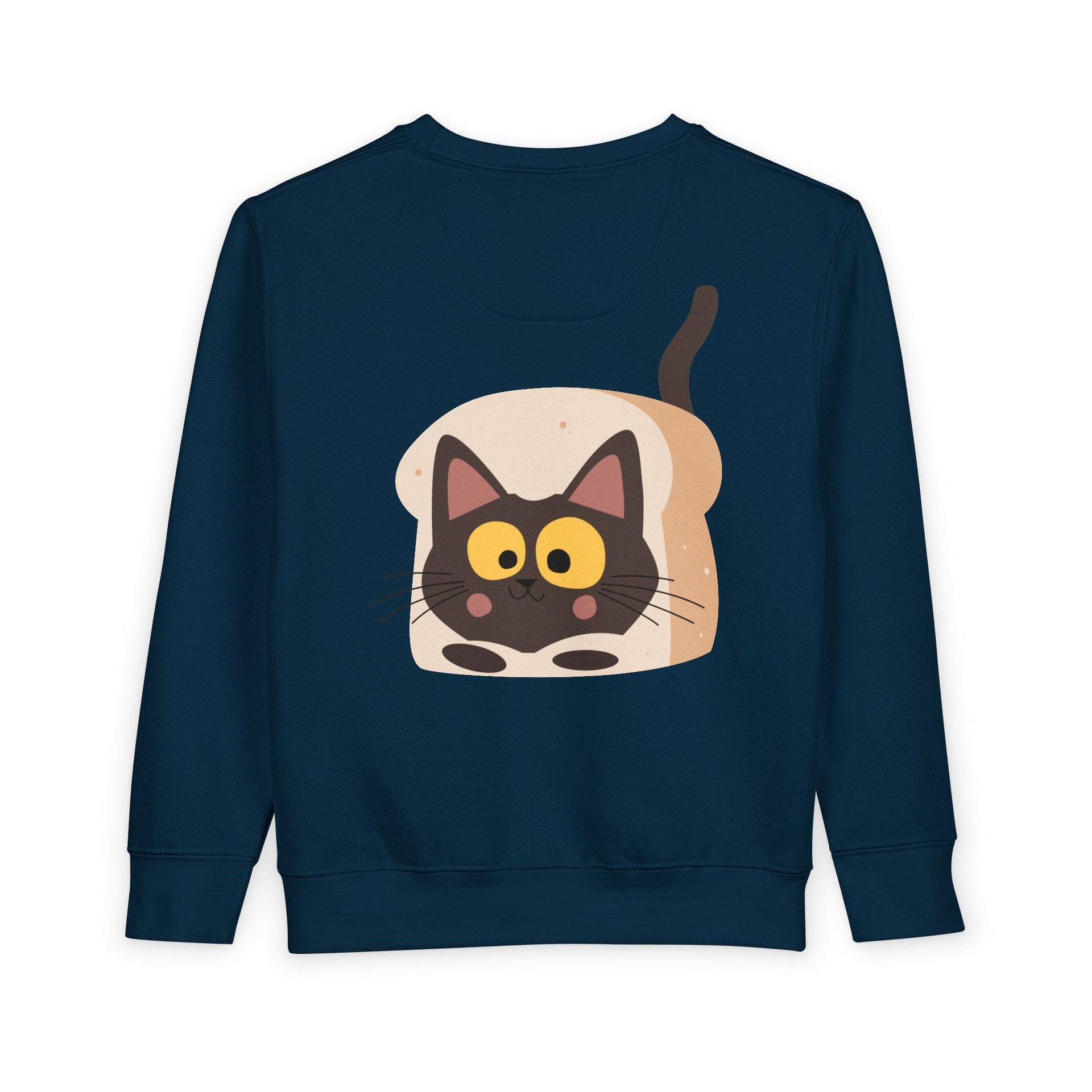 Toddler Sweatshirt with Cute Cat Bread Design