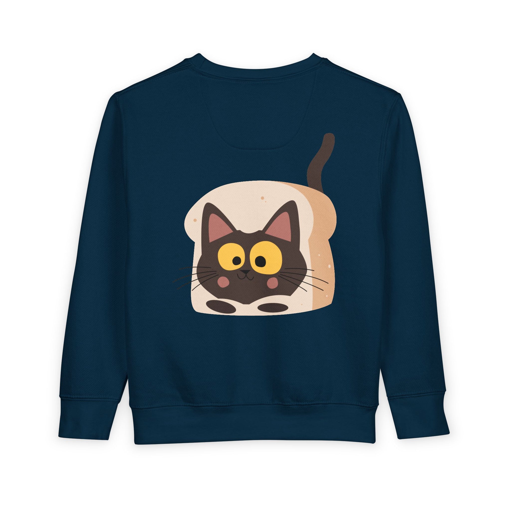 Toddler Sweatshirt with Cute Cat Bread Design