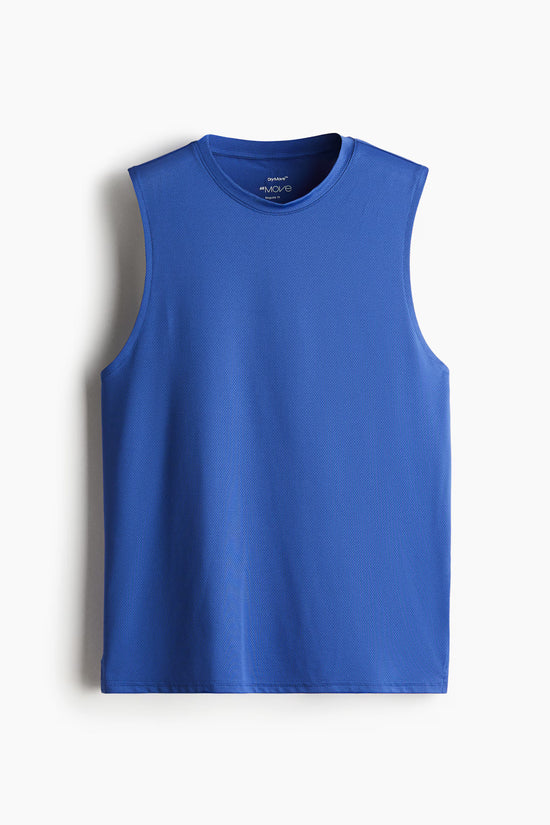 Men Scoop Neck Sleeveless Sports Core Tank Top