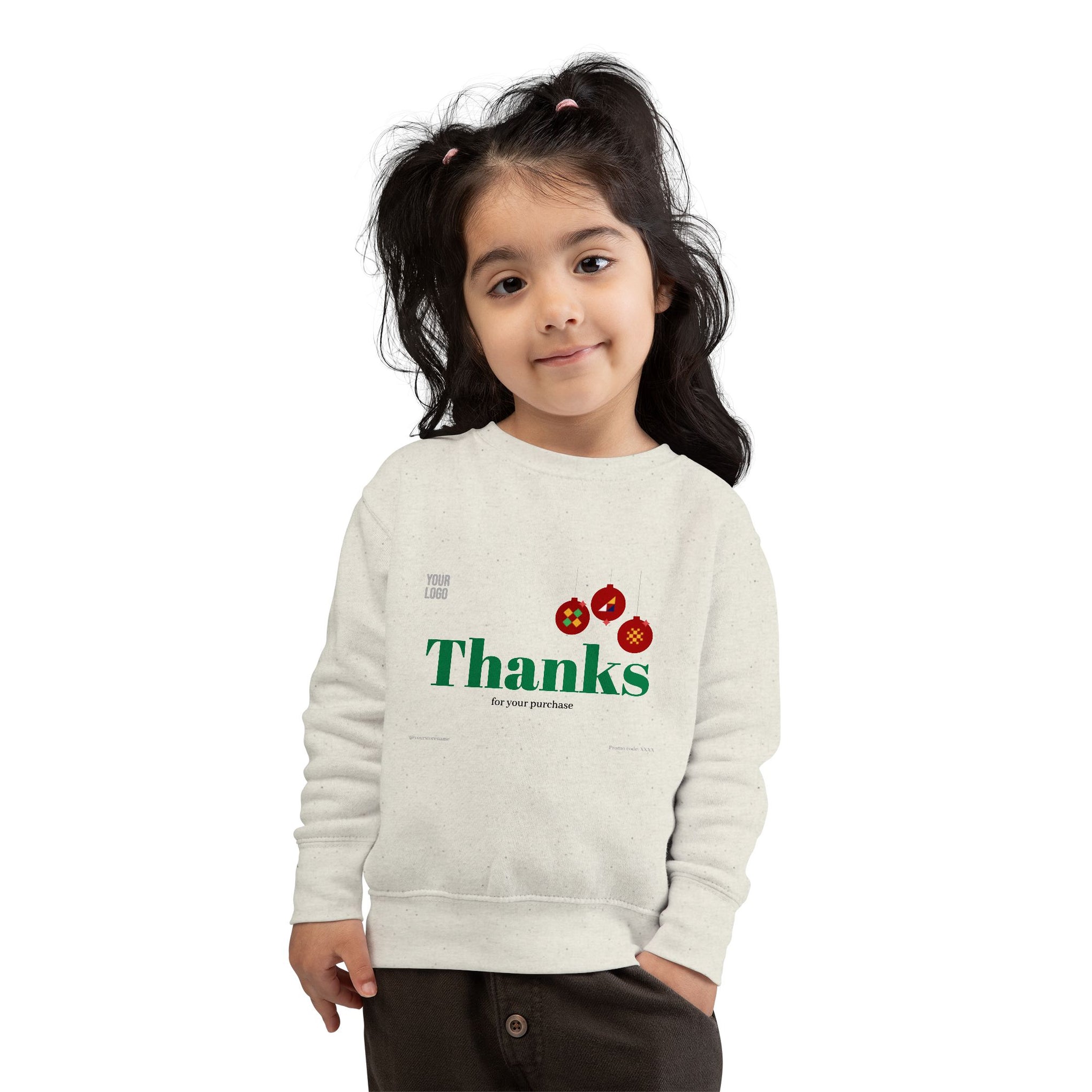 Toddler Sweatshirt with Cute Cat Bread Design