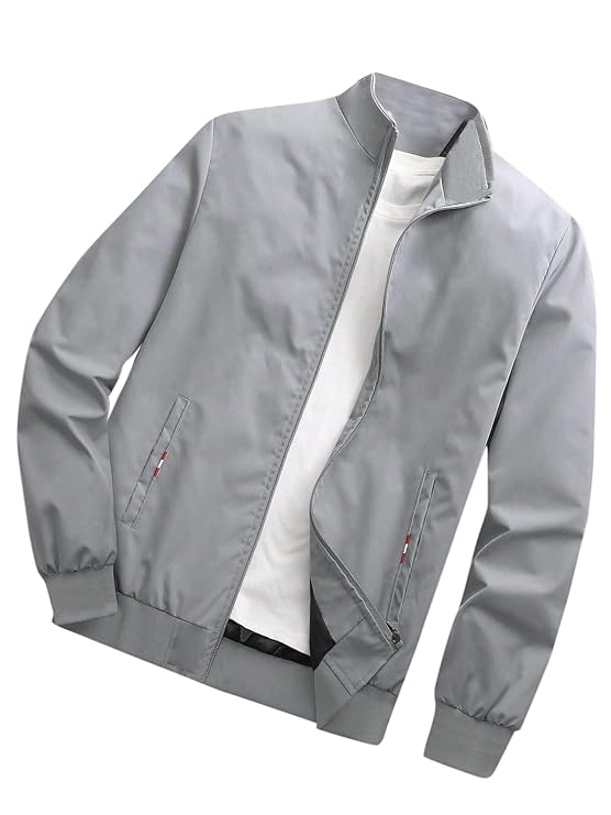 Men's Regular Jacket Fit For Casual Wear Gray