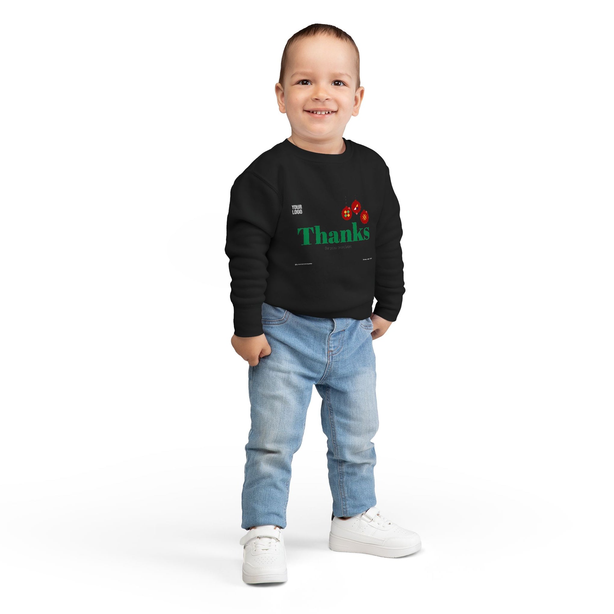 Toddler Sweatshirt with Cute Cat Bread Design