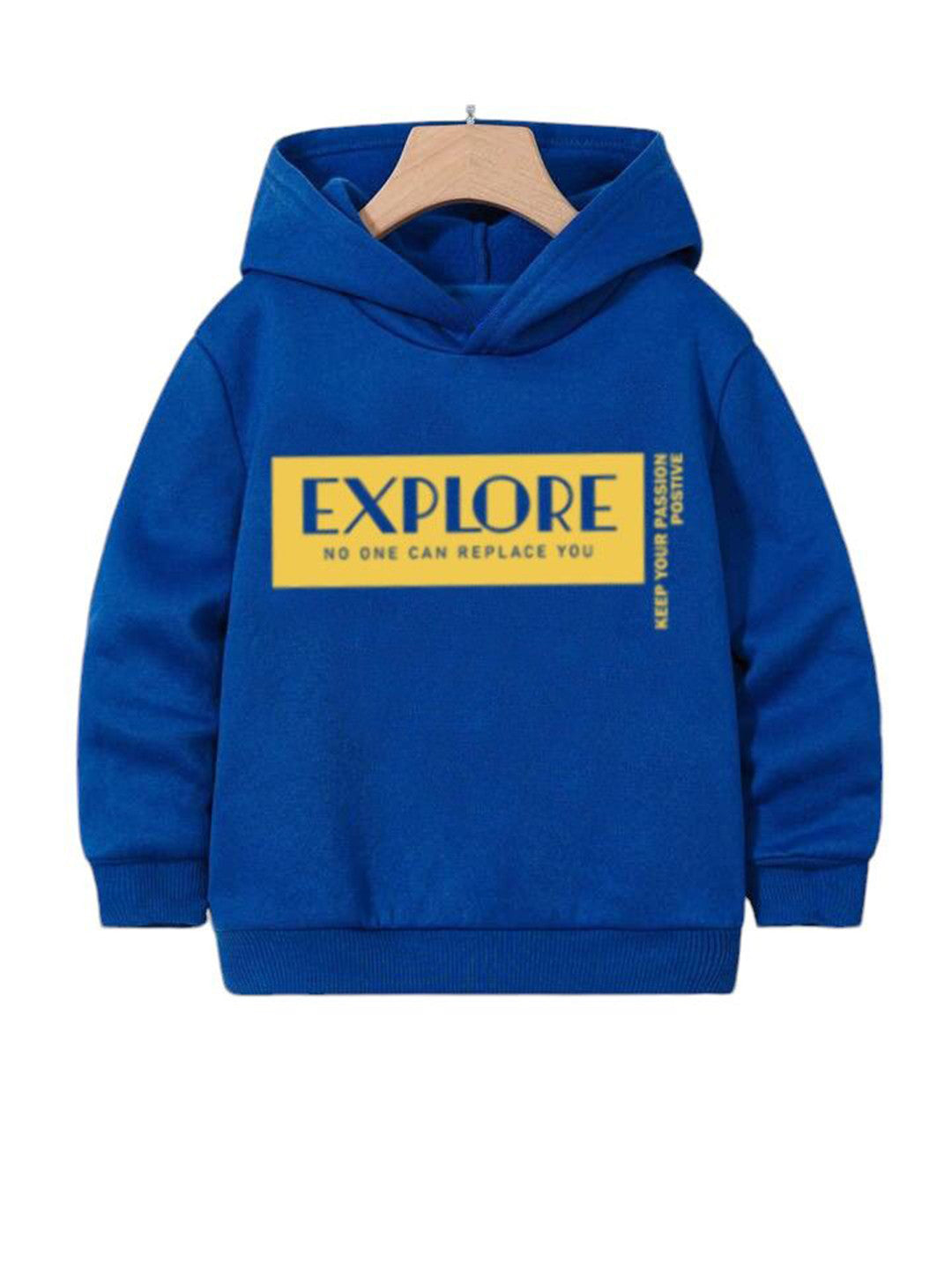 Kids Typography Printed Hooded Sweatshirt
