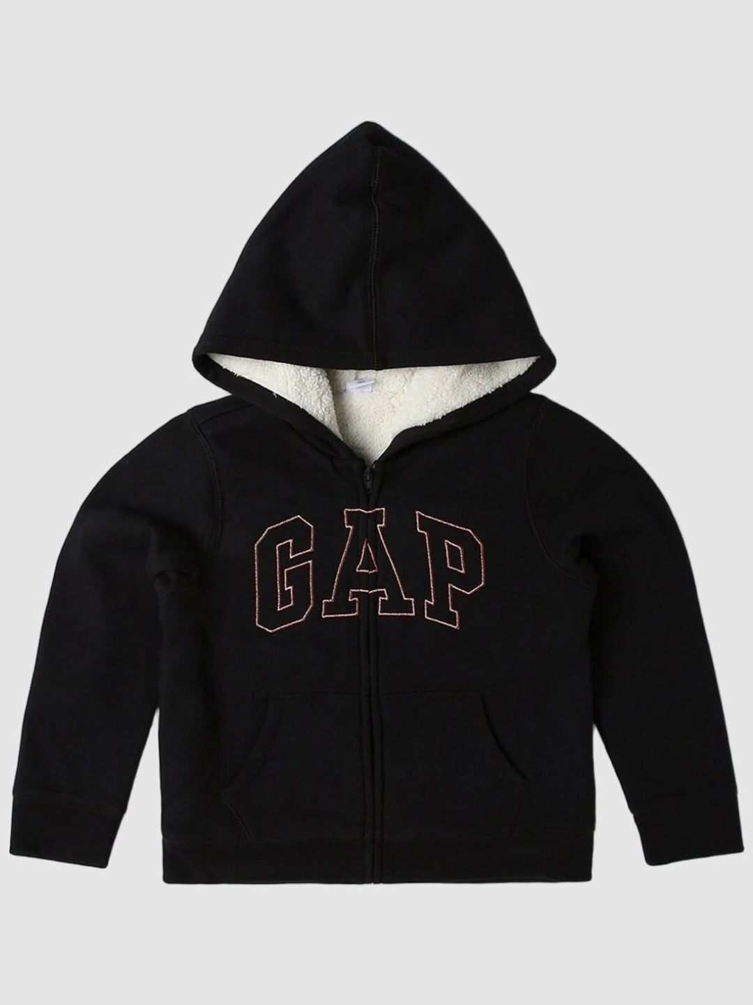 Sequined Logo Zip Front Hoodie